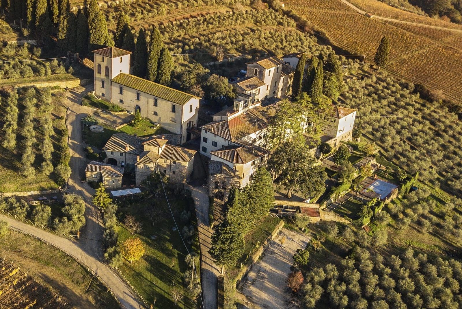 tuscan hamlet aerial view